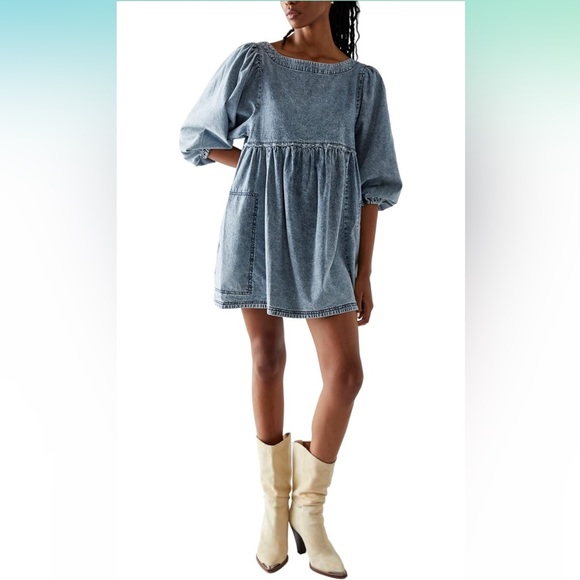 Free People Dresses & Skirts - Free People Denim Mini Dress Medium